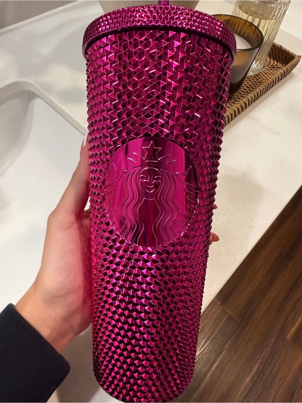 Starbucks Metallic Fuchsia Studded Tumbler